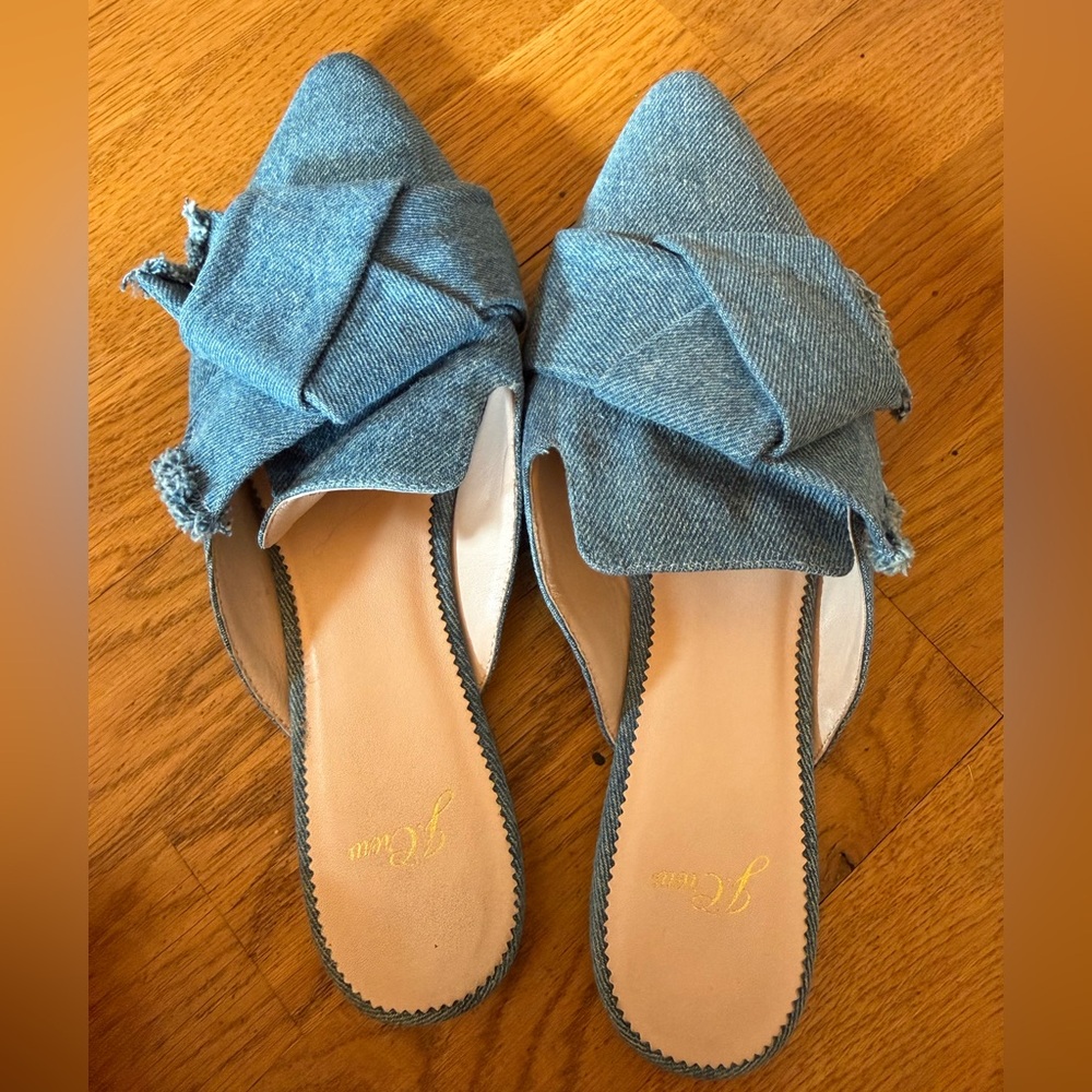 J. Crew Denim Knot Mule - Light Blue Slip-On - Picture 3 of 6